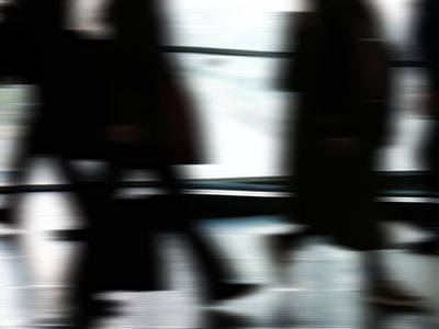 Abstract motion blur of a person exercising.